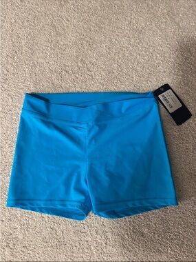 Crossover dance shorts blue turquoise new